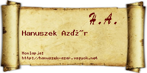 Hanuszek Azár névjegykártya
